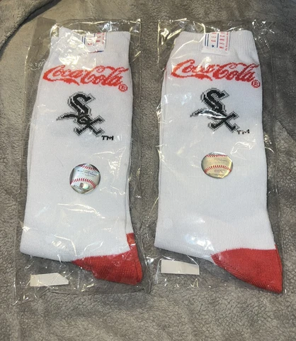 Official MLB Chicago White Sox & Coca-Cola Socks One Size Thin NEW 2 PAIRS! Cover