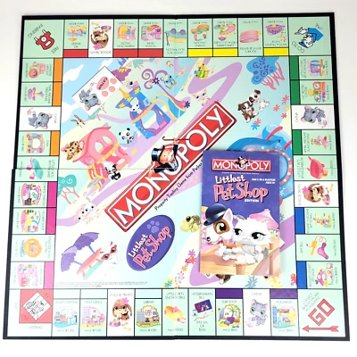 MONOPOLY LITTLEST PET SHOP Replacement Parts:  Game Board and Instruction Manual - Image 1 of 4