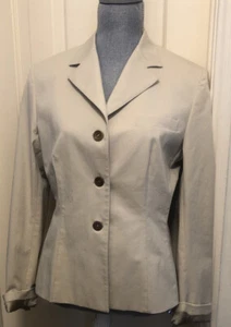 Barneys New York Women Cotton Tan  Blazer 4 EUC - Picture 1 of 8