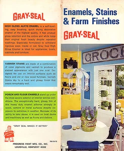 Gray-Seal Enamels Stains & Farm Finishes Vintage 1972  Brochure & Color Chart  - Picture 1 of 3