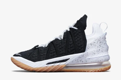 Nike Lebron XVIII 18 Black White Gum Brown GS Women's Size 7 Basketball NEW - Image 1 of 4