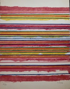 Meurice Jean-Michel Lithographie signiert 1973 Abstrakte Kunst Träger Oberfläche CNAC - Bild 1 von 1