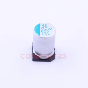 5PCSx 820uF ±20% 2.5V SMD,8x12 OVZ821M0ETR-0812 lelon ALUM POLY Capacitors - Picture 1 of 1