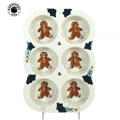 Cerámica Hartstone vintage PAN DE JENGIBRE 10,5" pan para magdalenas acebo Navidad 1982 Foto 1 de 4