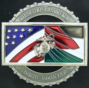 Marine Security Guard MSG Detachment Amman Jordan Birthday Ball Challenge Coin - Picture 1 of 2