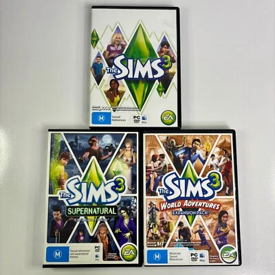 The Sims 3 & Supernatural & World Adventures Expansion PC Game Free Tracked Post - Image 1 of 4