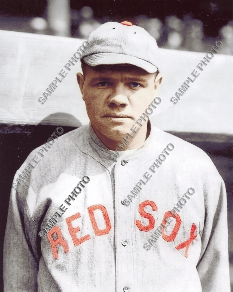 Babe Ruth Posed Boston Red Sox Color 8x10 Photo - Image 1 of 1