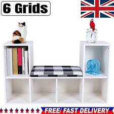 6 Cube Wooden Bookcase Shelving Display Shelves Storage Unit Wood Shelf Door UK