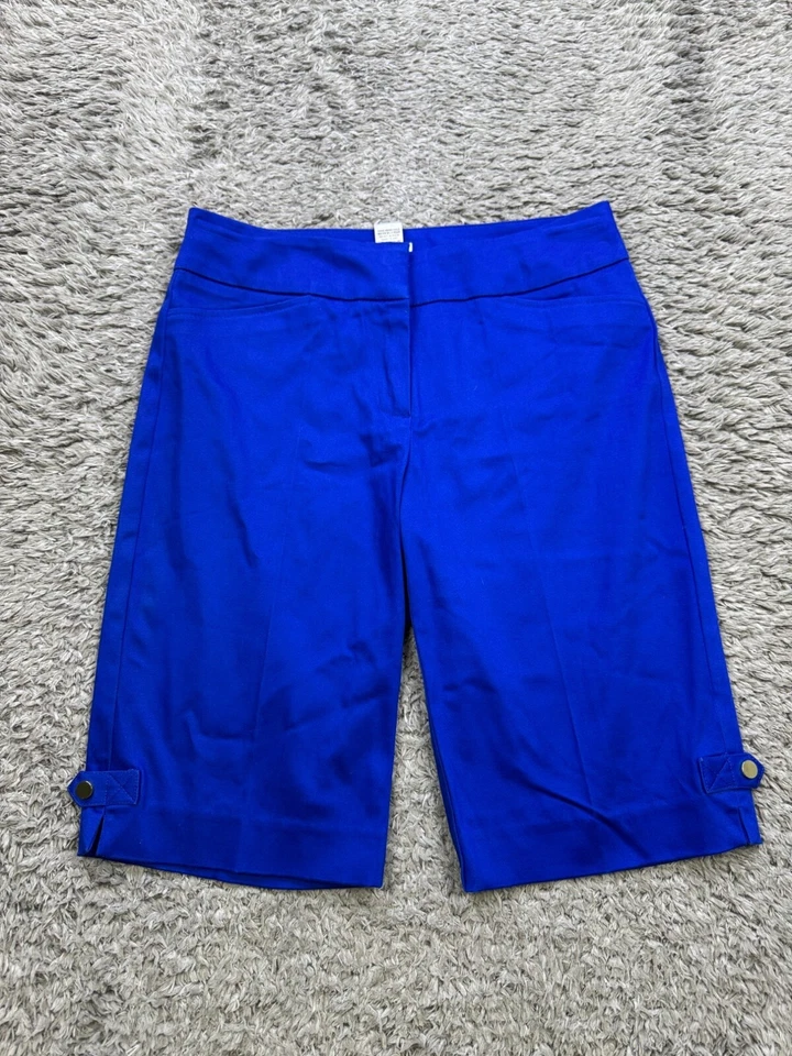 Pantalones Cortos Cache Mujer 0 Azul Real Elastizados Tiro Alto Informales Chinos Foto 1 de 4