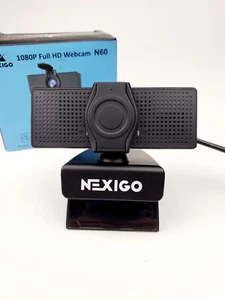 NexiGO 1080P Webcam N60 Full HD Microphone USB Plug Black Laptop PC Desktop - Picture 1 of 13