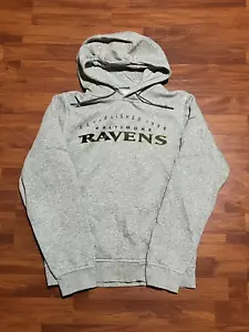 Nike Baltimore Ravens Script Logo Hoodie Sweatshirt Grey Small NFL Football - Picture 1 of 4