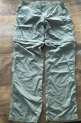 Columbia Womens Hiking Army Green Nylon zip off leg pants/shorts Sz M - Image 1 of 4