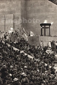 1936 Vintage GERMAN OLYMPICS Stadium Athletes & Flame PAUL WOLFF Photo Art 11X14 - Picture 1 of 1