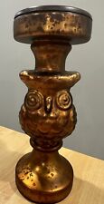 Ashland Harvest Owl Pillar Frosted Bronze Glass Candle Holder Fall Home Decor
