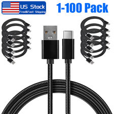 LOT USB-C to USB-A Fast Charge Cable Cord Charging Cord Rapid Bulk Wholesale 