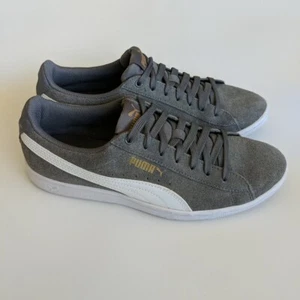 Puma Vikky Suede Sneakers Soft Foam Women's Size 8.5 Grey Puma 370204 04 Lace Up - Picture 1 of 14