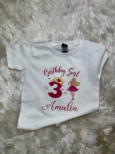 Barbie birthday t shirts kids Personalized, Custom girls Shirt, Barbie Shirt - Picture 1 of 4