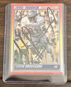 1990 Score Football #655 Steve Broussard Signed Autograph (no COA) - Picture 1 of 2