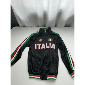 Paul Regali Italia Track Jacket Full Zip Italian Flag Black Kids 10-16 - Picture 1 of 3