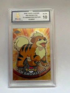 PSA MGC POKEMON 2000 TOPPS CROMO #58 GROWLITHE TV EDICIÓN ANIMACIÓN GRADO 10 - Imagen 1 de 2