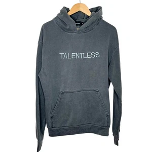 Talentless Hoodie Mens Size M Gray Acid Wash Pullover Cotton Embroidered Logo - Picture 1 of 6
