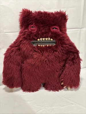 FUGGLER Clawey Funny Ugly Monster Spin Master Plush Red Maroon Toy Teeth 12” - Image 1 of 4