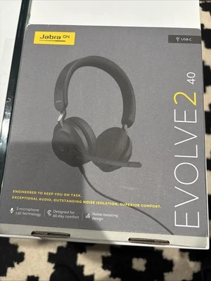 Jabra Evolve2 40 USB-A Wired Headset – New Sealed – Pro Audio Quality - Image 1 of 4
