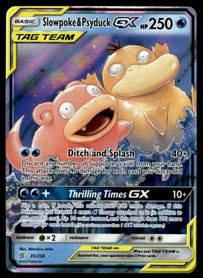 Pokemon TCG SM - Unified Minds #35/236 Slowpoke & Psyduck GX MP - Image 1 of 2