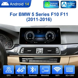Android 14 Car Stereo Radio 128GB Multimedia Player For BMW 5 Series F10 F11 CIC - Picture 1 of 16