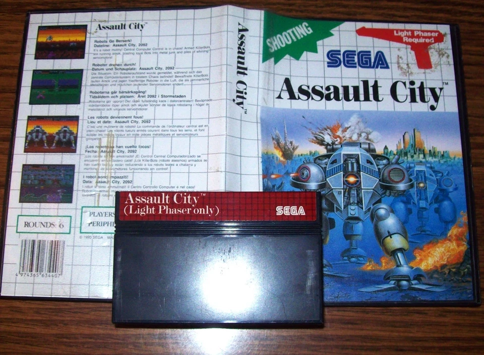 Assault City RARE Light Phaser Required ver. Sega Master System SMS US SELLER!! - Image 1 of 1
