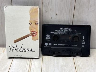 Vtg MADONNA Deeper And Deeper CASSETTE SINGLE TAPE EROTICA PROMO 90s DJ Stock Foto 1 de 4