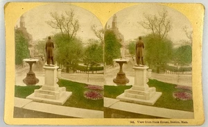 SV027_062 Stereoview MA. Boston Statue Blick vom State House - Bild 1 von 1