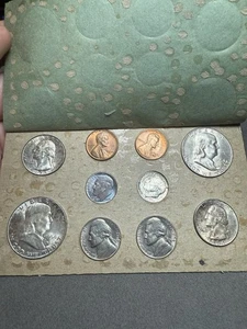 1954 Double Mint Set Singular Envelope 10 Coins Blueberry Toner Toned Silver - Picture 1 of 8