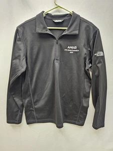 RARE AMD North Face Herren Jacke Large Schwarz 1/4 Zip Pullover Logo Outdoor - Bild 1 von 12