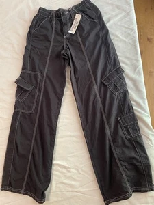 Y2K BDG Women's Black Low Rise Cargo Multipocket Pants Jeans Size XS - Picture 1 of 9