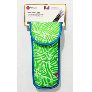 NUEVO CON ETIQUETAS: MIAMICA - Verde y azul, suave. Estuche para plancha de pelo de viaje - Imagen 1 de 4