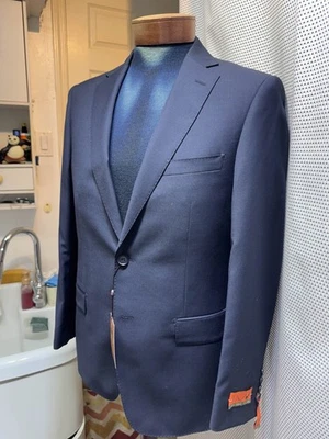 Traje de 2 piezas para hombre Enzo Tovare azul marino (calce ceñido) Foto 1 de 4