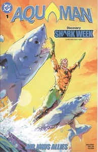 AQUAMAN AIR JAWS ALLIES #1 DISCOVERY SHARK WEEK EDICIÓN LIMITADA ESPECIAL EN MUY BUEN ESTADO/CASI NUEVO DC - Imagen 1 de 1