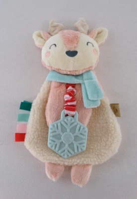Itzy Ritzy 10" Deer Plush Lovey Crinkle Silicone Teether Toy Stuffed Sherpa EUC - Image 1 of 4