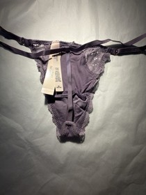 Victoria's Secret Dream Angels Luxe V-String Thong Size M NWT HTF Purple
