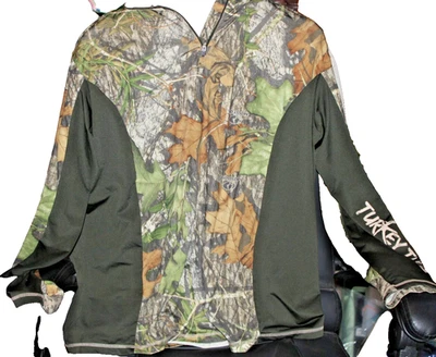 MOSSY OAK OBSESSION Turkey Thugs 1/4 Zip Pullover Long Sleeve TOP LG Camo (C005) - Image 1 of 3