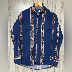 Wrangler Aztec Pearl Snap Medium - Picture 1 of 6