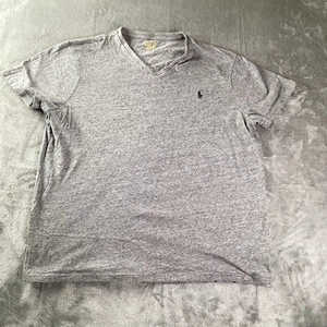 Polo Ralph Lauren Custom Slim Fit T Shirt Men’s XL Gray V Neck Short Sleeve - Picture 1 of 11