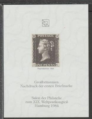 ✔️ 1984. Hamburg UPU Congress Offic. Repr. First stamp from 20 countries UK GB - Image 1 of 2