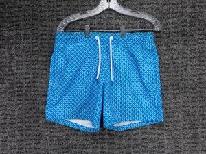 Abercrombie & Fitch Swim Trunks Mens Small Blue Geometric Pattern Lined Beach - Picture 1 of 12