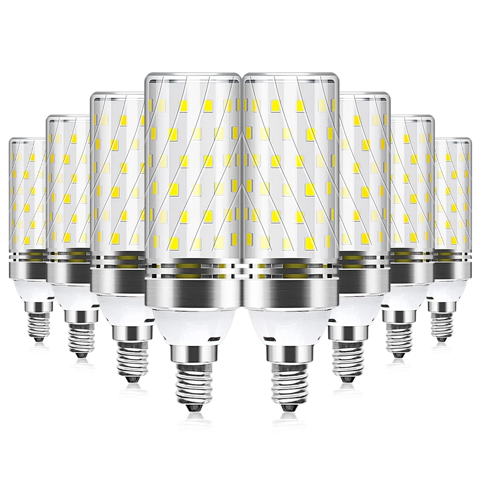 E12 LED Bulb, 6000K Daylight White Light Bulbs, 16W 1500LM Led Corn Bulb, 120... - Image 1 of 4