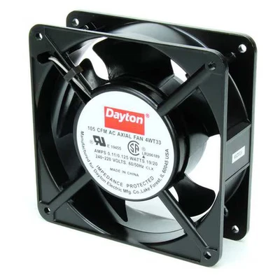 Ventilador axial Dayton, cuadrado, 230 V CA, 1 fase, aluminio fundido, 4 11/16 pulgadas W. 4WT33 Foto 1 de 3