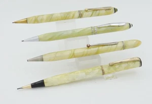 4 Good Working Vintage Pearl White 1.1mm Mechanical Pencils - 1930-40's - USA - Picture 1 of 3