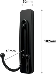 2 Ganchos y 2 Tiras, Ganchos de Pared Colgantes Sin Daños con Tira Adhesiva Sin Herramienta - Imagen 1 de 13