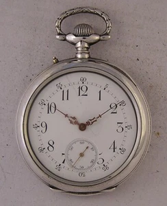 ¿Patek Philippe de plata de colección sin firmar? Reloj Bolsillo Suizo Alta Calidad Reparado - Imagen 1 de 5